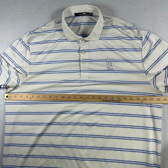 RLX Ralph Lauren Polo Shirt Men's XL White TPC Sawgrass Golf Striped Performance - Picture 8 of 11